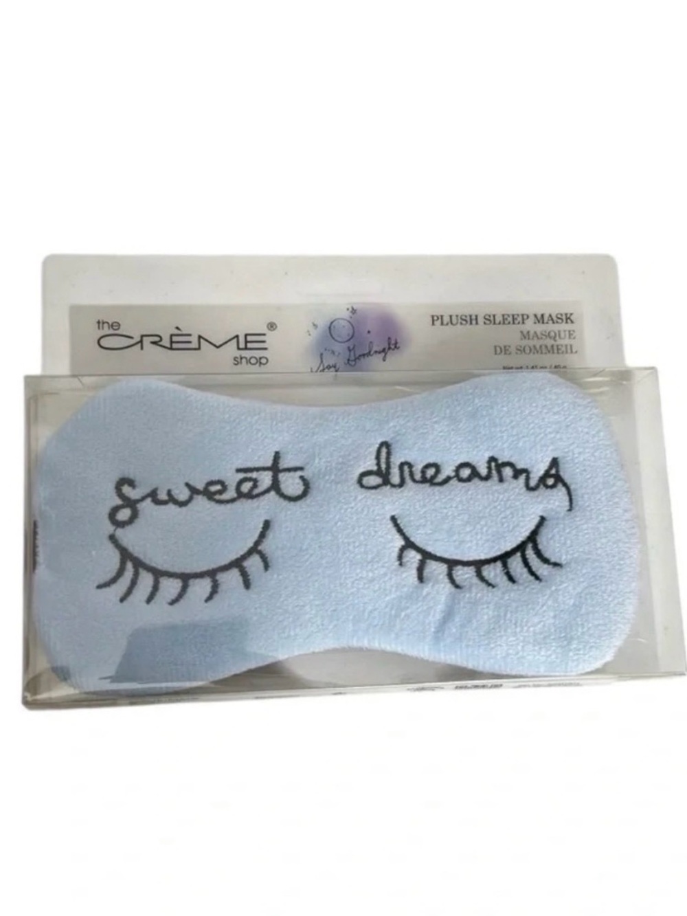 The Crème Shop Sweet Dreams Plush Sleep Mask - Light Blue